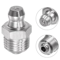 10Pcs Straight HydraulicGrease Fitting M10 Thread Kit GreaseNozzle Connection Stainless Steel Grease Nipples For Bearings