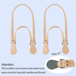 1 Pair of Multifunctional Hand Stitched Sewn Leather Bag Straps Handles Replacements for Single Shoulder Held Bags Accessories