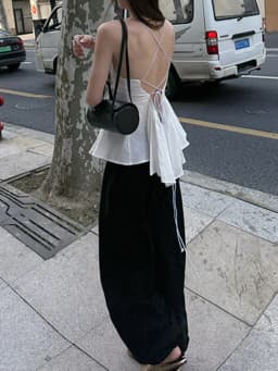 [EAM] High Elastic Waist Black Gray Brief Long Casual Wide Leg Pants New Trousers Women Fashion Tide Spring Autumn 2026 1DJ8226