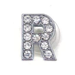 Shoe Charms Glitter Rhinestone Letter Silver Crystal Alphabet DIY Alloy Shoe Decorations Jewelry Slider Bracelet Wristbands