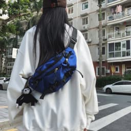 2024 Techwear Style Punk Hip Hop Single Shoulder Crossbody Bag Men Women Street Vintage Chest Bag Casual Sport Fanny Pack Сумка