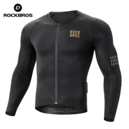 ROCKBROS Cycling Jersey Spring Autumn Lightweight High Elasticity Long Sleeve Bicycle Jersey Wicking Breathable MTB Bike Jersey
