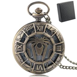 Gold Hollow Spider Design Quartz Pocket Watch Silver Half Hunter Pendant Necklace Clock Best Gifts Boys Men Women New 2019