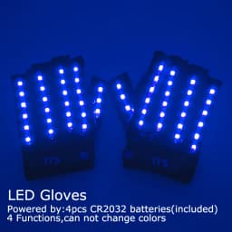USB Rechargeable LED Glowing Gloves Finger Lighting Flashing Gloves Glasses Stage Performance Costume Dance Concert Decor