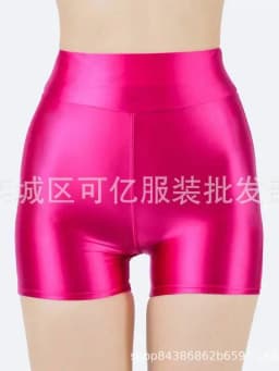 Shiny Glossy Smooth Shorts Plus Size Sexy Yoga Fitness Hot Slim Fashion Women Shorts 2025 New Fashion Sweet Oiliness ELS1