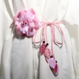2024 Casual Wild Chiffon Big Flower Lady Thin Belt Sweet Tassel Braid Decoration Elegant Handmade Flower Fine Women Dress Belt