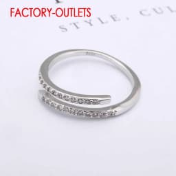 Genuine 925 Sterling Silver Resizable Ring Classic Fashion Jewelry Cubic Zirconia Pave Setting Women Girls Party Anniversary
