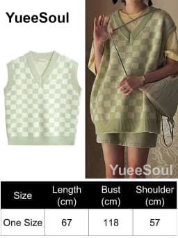 Green Knit Vest Printed Sleeveless Pullover Oversized Women Sweater Vest 2026 New Y2K Vintage Knitwear Women's Autumn Clothing