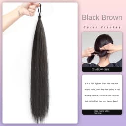 Solid Color Lady Synthetic Fiber Winding Ball Hair Ring Wig Bud Hair Bun Natural Fluffy Hair Volume Low Tie Fluffy Wig Hair Bag