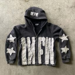 star pattern patchwork sweater letters long-sleeved pullover hoodie loose and fashionable trendy original street style vintage