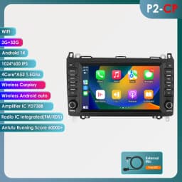Hizpo 8" Android Multimedia Screen for Mercedes Benz B200 Sprinter W906 W639 AB Class W169 W245 Viano Vito Car Auto Radio 8+128G