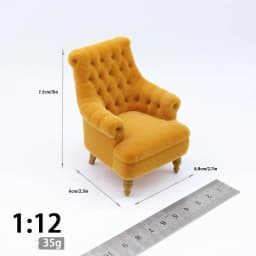 1Pcs Mini Sofa Chair 112 120 125 130 Scale Dollhouse Flocked Armchair for DIY House Scene Decoration