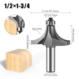 1pc 1/4" 1/2" Shank Woodworking Round Router Bit Woodworking Milling Cutter Slotting Tool Trimming Machine Router Bit