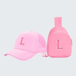 2pcs children's 26-letter printed truck driver hat and chest bag set, lightweight all-in-one visor, suitable for girls' daily