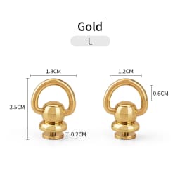 WUTA Round Head Swivel Rivet Leather Rivet with Pull Ring Leather Craft Screw Rivets Metal Handmade DIY Leather Crafts Accessory