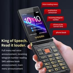 YeeMI M7+ 4G Rugged Feature Phone Dual SIM Dual Screen Large Fonts For Old Man 6800mAh Cellphone SOS Russian Hebrew keyboard
