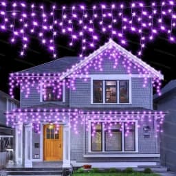 Holiday Icicle String Lights 3.2M 8 Modes Garden Yard Patio Window Roof Eaves Decor Warm White Multicolor Christmas Party Home