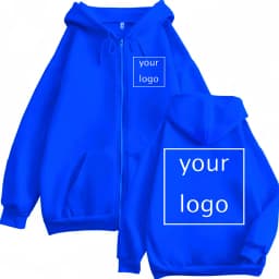 Autumn Winter Customized LOGO Graphic Print Zipper Hoodie High Quality Fashion Zip Up Pullovers Unisex Casual Loose Sweatshirts