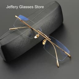 2026 Pure Titanium Ultra-Light Square Rimless Glasses Frame Men Women Fashion Business Rectangle Daily Eyeglasses Eyeware Gafas