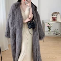 Eco-Friendly Long Fur Coat Women's Winter Fashionable Young Style High-End Brand Warm Windproof Color Loose Fit