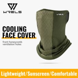 WRELS Neck Gaiter UV Protection Face Mask UPF 50+ Cooling Ear Hook Scarf Bandana Summer Cycling Fishing Outdoor Tactical Mask