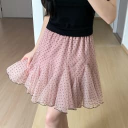 Polka Dot Mesh Cake Skirt Women Summer High Elastic Waist A-line Short Skirts for Woman Sweet Ballet Style Ruffles Puffy Skirt