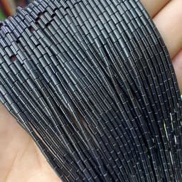 Natural Stone Beads 2x4mm Hematite Agate Jasper Crystal Cylinder Tube Loose Spacer Bead for Jewelry Making Diy Bracelet Necklace