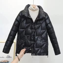 2025 New Glossy Down Cotton Jackets Women Winter Parkas Female Stand Collar Casual Warm Short Puffer Jacket Snow Outwear