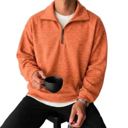 Men's Long Sleeve Half Zipper Sweatshirts Solid Pullover Luxury Zip Up Hoodies Casual Mens Coats Gym Man Quarter Zip Poleron