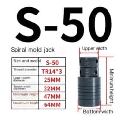 Cylindrical Screw Jack Cone Shape Screw Jack Mold Height Hoist Adjust CNC Milling Injection Machine Cushion Block Manual Adapter