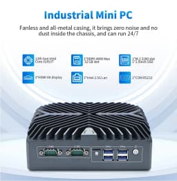Topton Fanless Firewall Mini PC Intel Ultra 5 125U I7 1255U I3 1215U 3*2.5G LAN 3*HDMI2.0 2*COM RS232 IoT Industrial Computer