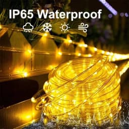 Solar Rope Lights Solar LED Light Path Deck Outdoor Garden Solar String Lights Waterproof Outdoor Lighting Strips 8 Light Modes