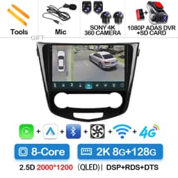 Android 15 Car Radio For Nissan Qashqai 2 J11 X-Trail T32 Rogue 2013-2021 QLED BT GPS DSP 4G LTE Autoradio Navigation 5G WIFI