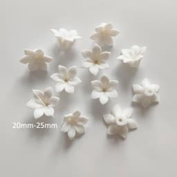 50pcs Handmade Ceramic Flower Material White Color Porcelain Floral Hair Accessories For DIY Jewelry Make Parts