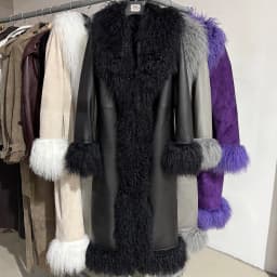 YOLOAgain Real Mongolia Sheep Fur Jacket Long Dark Brown Suede Coat Women