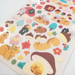 Korean Import Original BONITO Kawaii Autumn Trip Squirrel Paper Stickers Scrapbooking Diy Journal Stationery Sticker Deco Art