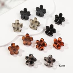 12/24/Pcs Mini Flower Hair Claw Clips Pack for Women Girl Cute Hair Accessories Creaseless Styling for Bangs Tiny Hair Styling