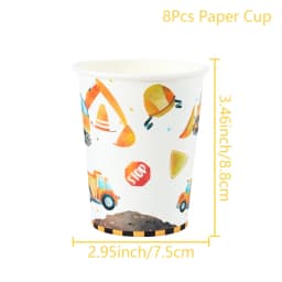Construction Party Disposable Tableware Birthday Decoration Boy Baby Shower Excavator Truck Tractor Construction Birthday Decor