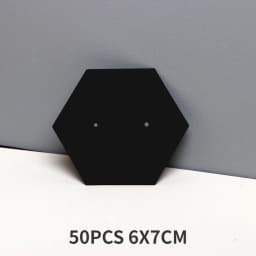 50PCS 6X7CM Blank White Black Brown Hexagonal Cardboard For Stud Earrings Jewelry Display Cards Small Business Packaging Supply