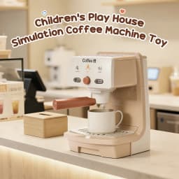 Coffee Machine Toy Barista Pretend Play Cafe Set Children's Play House Simulation Kitchen Miniature Role Play for Boys Girls