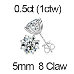 Round Moissanite Diamond Ear Studs Earring Pass Diamond Test Moissanite Stud Earrings For Women Man Sterling Silver Jewelry Gift
