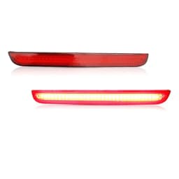 2PCS Smoked / Red Lens Red LED Car Rear Bumper Reflector Tail/Brake Lights Rear Fog Lights For Dodge Challenger 2015-2022 12V