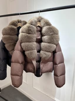 Janveny 2025 New Puffer Jacket Women With Large Natural Fox Fur Collar Short Fluffy Thick Parkas Female 90% White Duck Down Coat