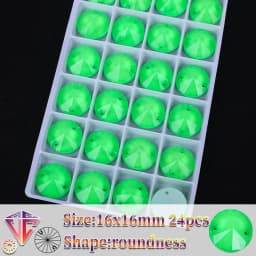 VC Neon Fluorescent Roundness Sew on Rhinestone Roundness Sewing Diamond Glass Diamond Flatback DIY Accessories Wedding