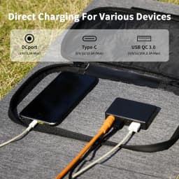 MHPOWOS 120W / 40W Portable Solar Panel, 19V ETFE Foldable Solar Charger for Power Station,QC3.0 USB-A &Type-C Output for Phones
