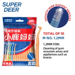 10 PCS L-Shape Interdental Brush Wire Orthodontic Interdental Brush Orthodontic Toothbrush Soft Bristle Oral Care