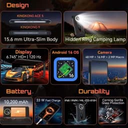 [Shipping From Poland] Cubot KingKong ACE 5 Rugged Smartphone 20GB(8+12) RAM 256GB ROM Android 16  10200mAh 6.745" 120Hz NFC