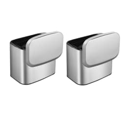 Hanging Stainless Steel Compost Bin 1.05 Gallon Wall Mounted Trash Can with Lid, Kitchen Cabinet Door Sink Garbage Can