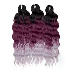FREEDOM Synthetic Braiding Hair Extensions Deep Wavy 24 inch Long Curly Braids Hair Ombre Brown Rainbow Twist Crochet Hair