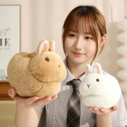 15cm Mini Little Rabbit Plush Toys Soft Cozy Chubby Lifelike Bunny Hanging Doll Cute Keychain Bags Decor Kids Birthday Gift